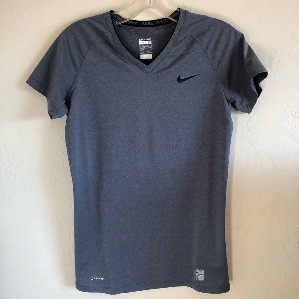 Nike Pro Dri-Fit V-neck fitted tee size M (8-10)